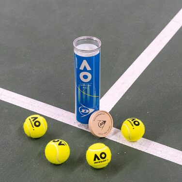 Тенісні м'ячі DUNLOP Australian Open для ґрунту, хардкорту та трави, 4 шт.