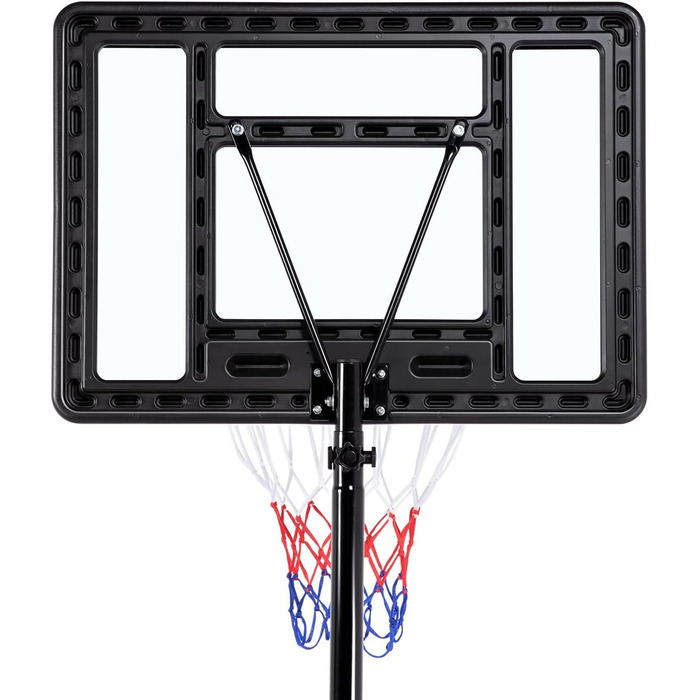 Баскетбольний кошик Yaheetech на колесах з регульованою висотою 219-279 см, чорний, нейлон. Стійка для баскетболу з навантаженням водою/піском.