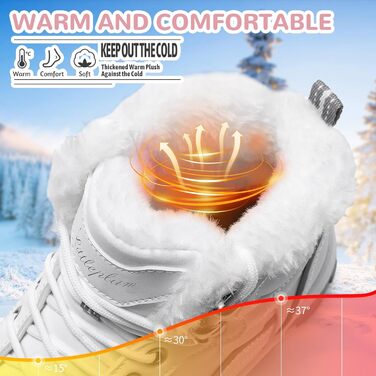 Черевики зимові жіночі Littleplum, утеплені, для трекінгу, осінні, Outdoor, снігові, зимові, 37 EU, білі