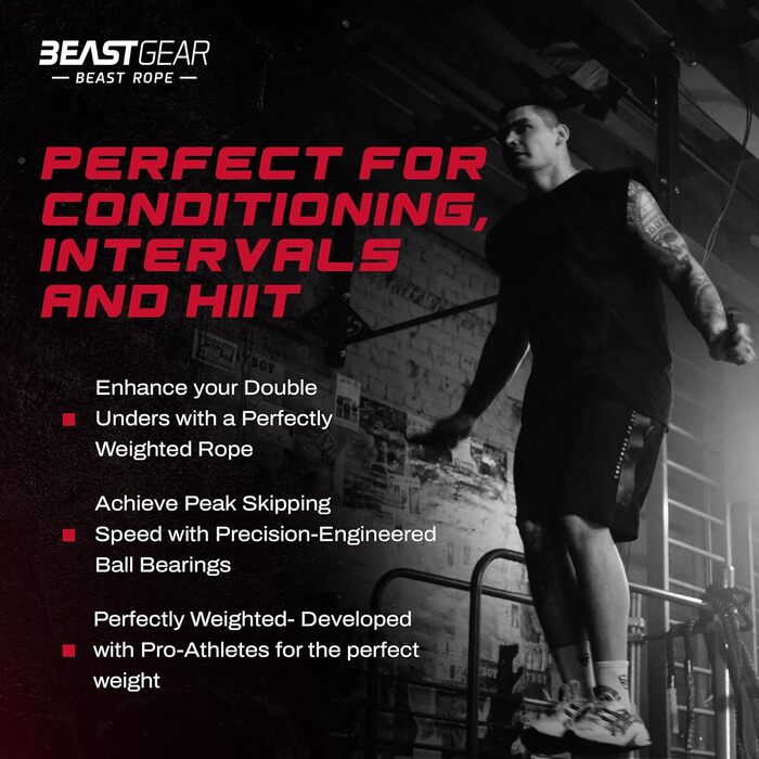 Стрибкове канат Beast Gear: сталевий, легкий, регульований, для MMA, HIIT, чорний