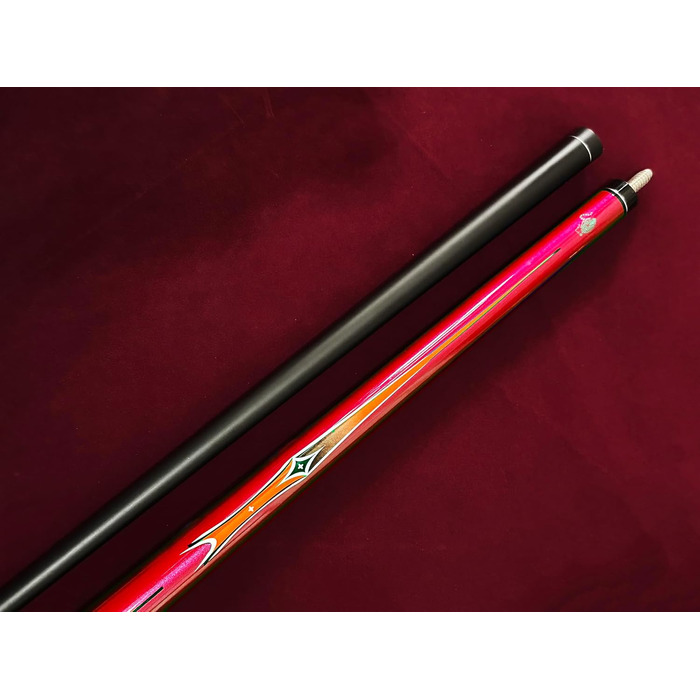 Дитячий більярдний кий Tai Ba Cues, 13 мм наконечник, короткий, 121.9 см, з канадського аhornу, 515 г, синьо-чорний/червоний