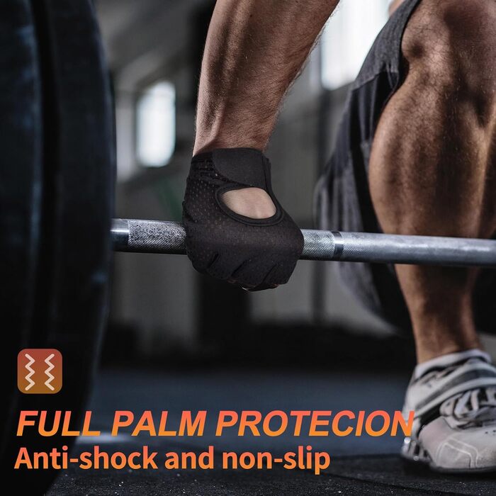 Велосипедні рукавички для жінок та чоловіків, MTB, тренувальні, спортивні, Habfinger, для шосе та гірського велосипеда, силові, з антиковзким покриттям, літні, чорні (L)