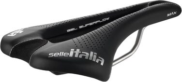 Велосипедне сідло Selle Italia Max SLR Boost Gravel X-Cross Gel SuperFlow Hi-Viz, зручне гелеве сідло для МТБ та шосейних велосипедів, чорне, розмір L, унісекс