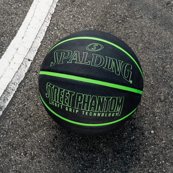 Баскетбольний м'яч Spalding для вулиці, гумовий, стійкий до асфальту та бетону, розміри 74,9 см, 72,4 см, 69,8 см, чорний