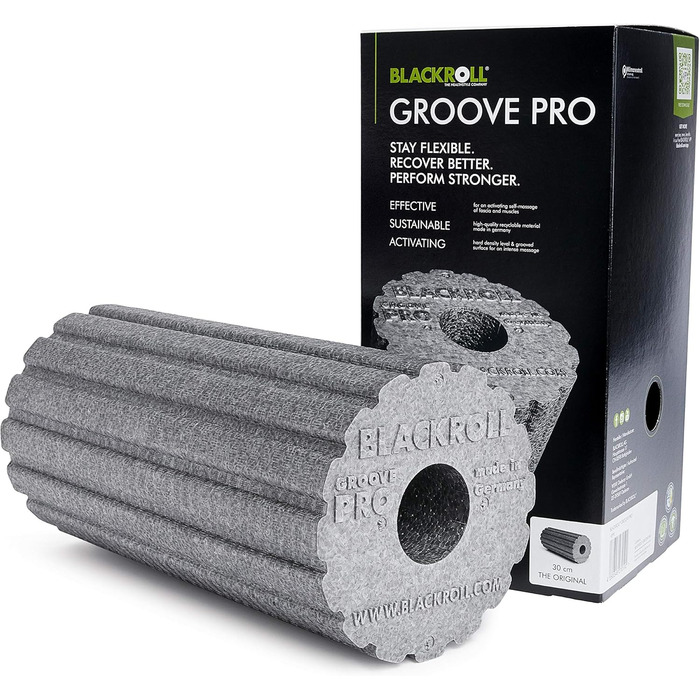 Масажний ролик Blackroll Groove PRO сірий, професійний