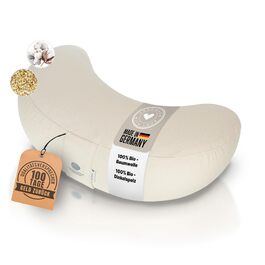 Подушка для йоги та медитації Inner Peace Halbmond 42x20 см, бавовна Біо, з лушпинням гречки, знімний чохол (натуральна)