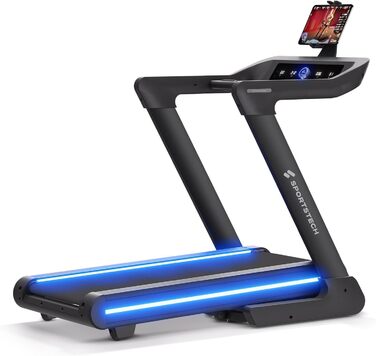 Бігова доріжка Sportstech sTread Pro/Lite – складаний, до 20 км/год, кут нахилу 15-17%, вантажопідйомність 150 кг, LED-дисплей, сумісність з додатком, тихий 7PS двигун, велика площа для бігу, німецька якісна марка sTread Lite