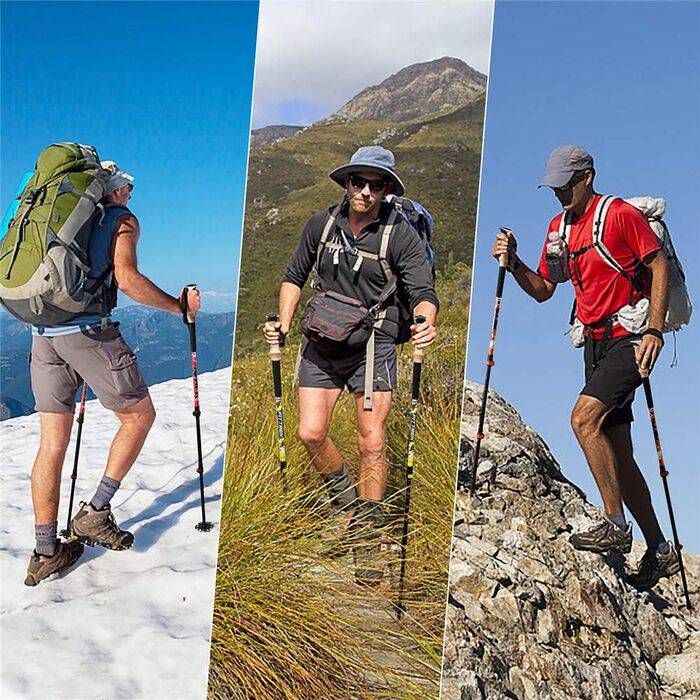 FitTrek телескопічні трекінгові палиці з корковою ручкою для скандинавської ходьби, легкі, регульовані, з амортизаторами, для жінок, чоловіків та дітей, у комплекті з насадками і чохлом
