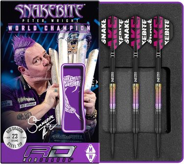 Дротики Red Dragon Snakebite Weltmeister 2020 з вольфраму, з крилами та стрижнями