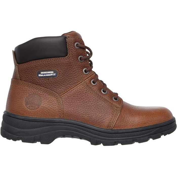 Чоловічі бойові черевики Skechers Workshire 43 EU, коричневі, з тисненням, шкіра