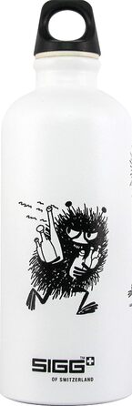 Дитяча алюмінієва пляшка для води SIGG Moomin Stinky 0,6 л, біла, герметична, легка, BPA-free, кліматично нейтральна
