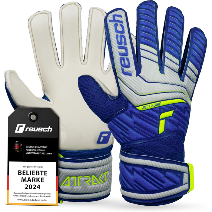 Воротарські рукавички Reusch Attrakt Solid Junior для дітей 5-16 років (Vapor Gray/Deep Blue 6)