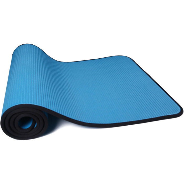 Килимок для йоги та пілатесу Fitvids, 10 мм, антиковзкий, з ручкою, блакитний