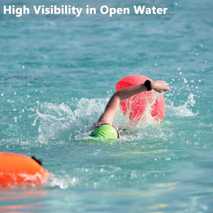 Надувна плавуча шийка (боя) 20L для дорослих та дітей, водонепроникний мішок, рожева. Безпека у відкритій воді та для триатлону.