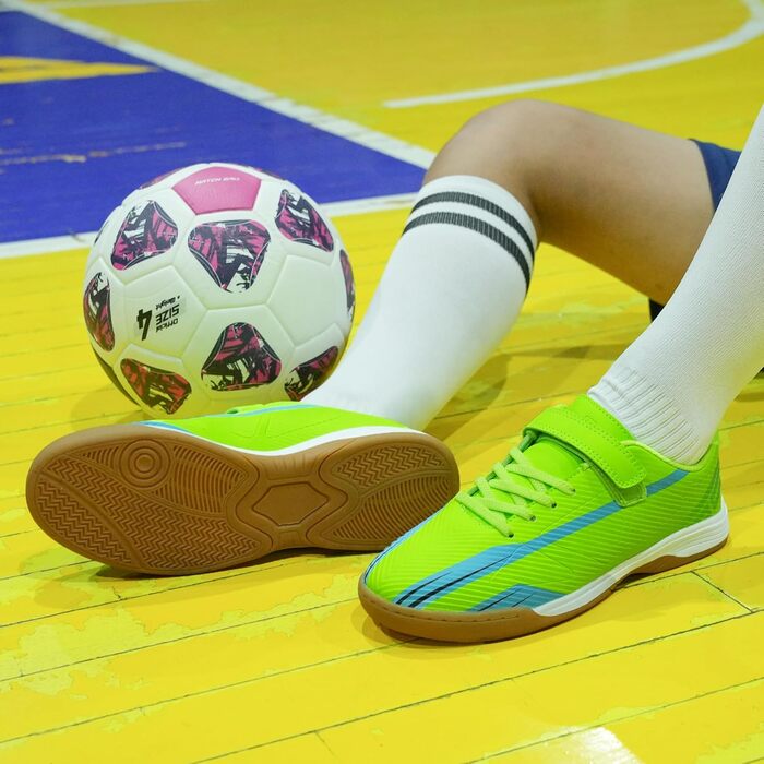 Дитячі футзальні бутси JABASIC для хлопчиків та дівчаток - Indoor 37 EU, колір: лайм
