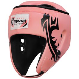 Захисний шолом для боксу та єдиноборств Farabi Sports (MMA, Муай-тай, Кікбоксинг, Карате) — Рожевий, розмір M