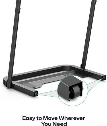 UREVO Smart Walking Pad: компактний біговий килимок під стіл з двома амортизаторами, додаток для фітнесу з аналітикою та режимом MIIT, керування пультом або додатком для дому/офісу (чорний)