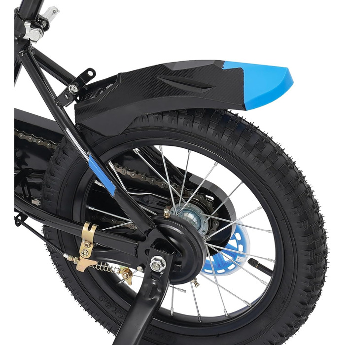 Дитяче велосипед 14 дюймів для хлопчиків та дівчаток з додатковими колесами та пляшкою для води, від 3 років, з двома гальмами, регульоване по висоті, міцний та стабільний