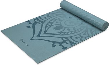 Килимок для йоги Gaiam Premium 6 мм, нековзний, надрукований, для йоги, пілатесу та фітнесу, 172×61 см, Niagara