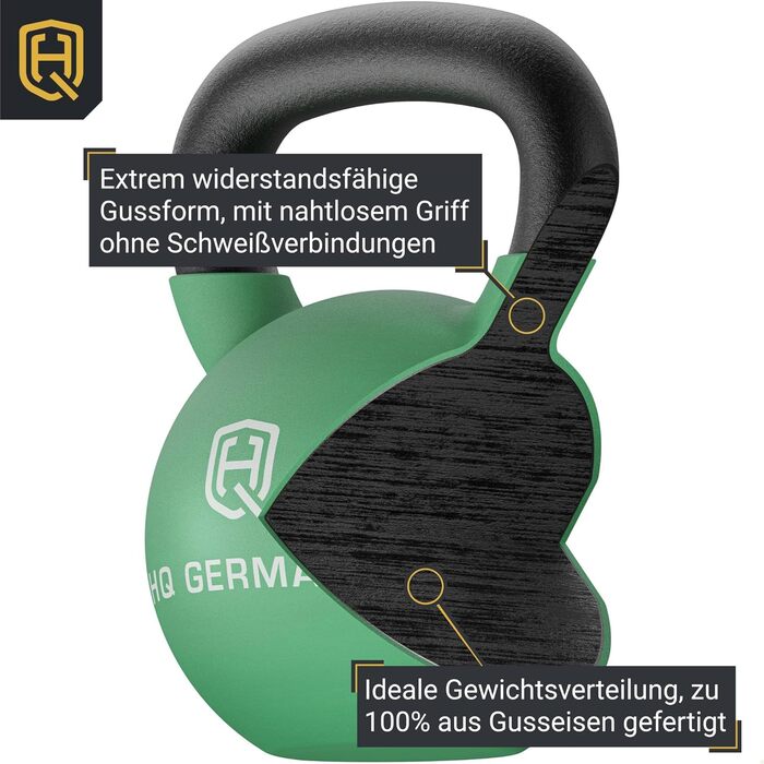 Гиря HQ Germany неопренова, суцільнолита, 2-32 кг, стартовий набір, ±2%