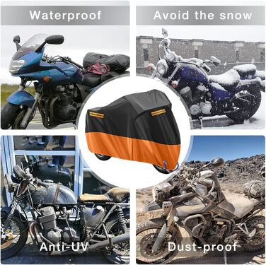 Чохол для мотоцикла 210D Oxford, захист від подряпин, вологості, 245x105x125 см, для Harley-Davidson, Honda, Suzuki, Yamaha