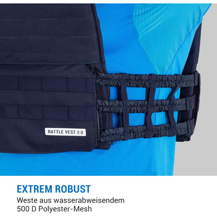 Capital Sports Battlevest 2.0 - Вага жилет для тренувань, 8.0/13.2 кг, у камуфляжі, синій, чорний, оливковий