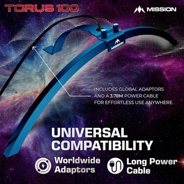 LED освітлення для дартс Mission Darts TOR100 Torus 100, портативна складна система підсвітки для дартсу, для подорожей