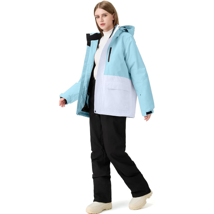 Комплект гірськолижний (куртка та штани) від ALSOGO: водонепроникний, знімний капюшон, для катання на лижах та сноуборді (XXL, TY133BluW, блакитний)