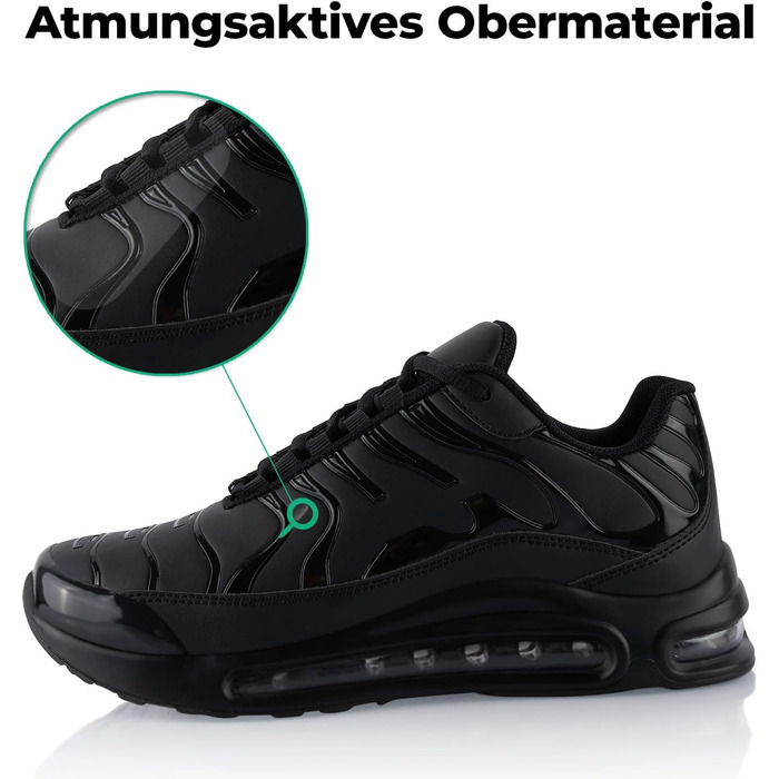 Спортивні кросівки для жінок та чоловіків з амортизацією, легкі бігові кросівки, чорний, зелений, оранжевий (38 EU)