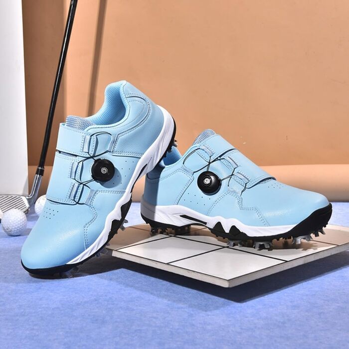 Жіночі гольф-туфлі водонепроникні, дихаючі, з шипами, для тренувань, розмір 36-42 EU, блідо-блакитні
