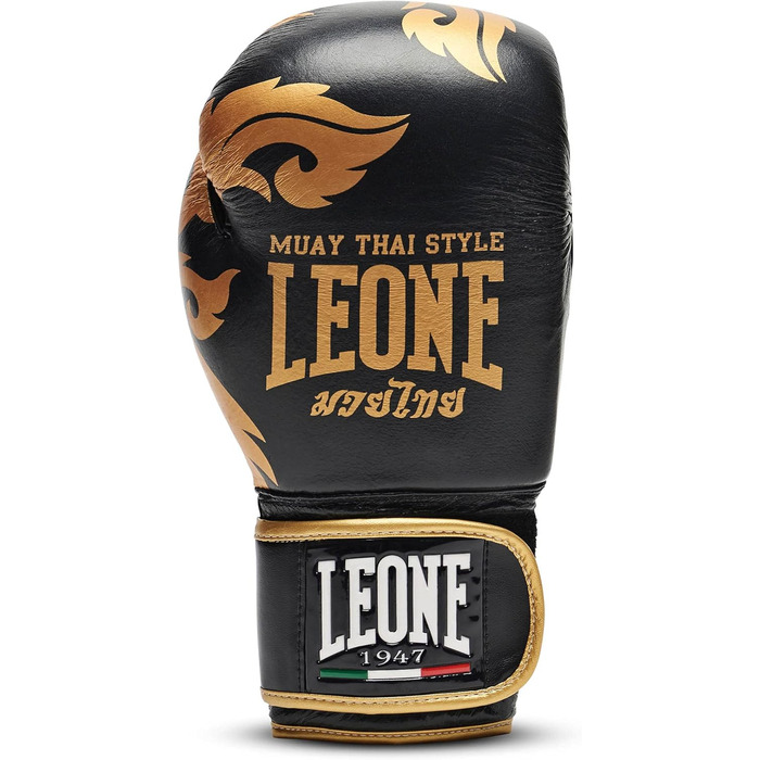 Боксерські рукавички LEONE 1947 Muay Thai 12 унцій, чорні