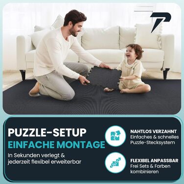 Фітнес-килимок EVA Puzzle (21 мат) для спорту, гімнастики, тренувань, захисту підлоги - Сірий