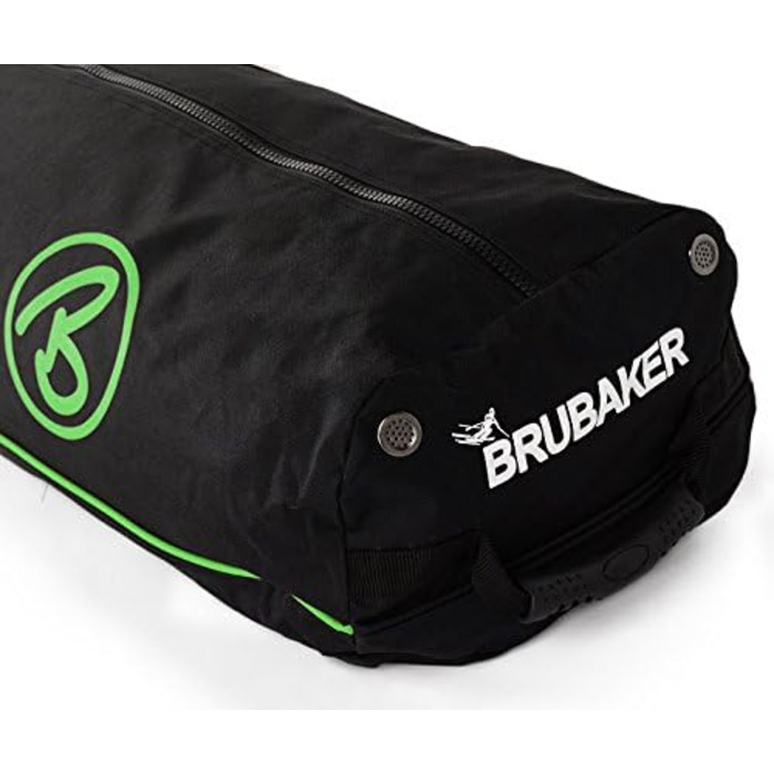 Чохол для лиж BRUBAKER Skitasche Race Champion з роликами на 2 пари лиж та палиці, міцний, 170/190 см, чорний/зелений