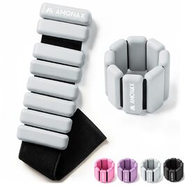 Манжети для фітнесу Amonax на щиколотки та зап'ястя, 2х0.5кг, сірі - ваги для ніг і рук, пілатес, для жінок та чоловіків