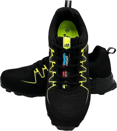Чоловічі та жіночі трекінгові кросівки для піших прогулянок та бігу. Зручні кросівки для активного відпочинку, розмір 43 EU, чорно-зелені