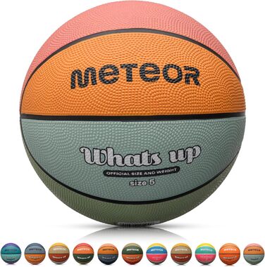 Дитячий баскетбольний м'яч meteor Whats UP, розмір 5, для дітей 4-8 років, легкий, м'який, синьо-оранжевий, для тренувань