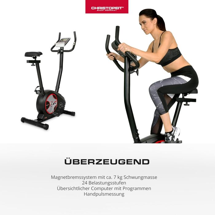 Велотренажер Christopeit Sport BT, 24 рівні, магнітний, до 120 кг, LCD-дисплей