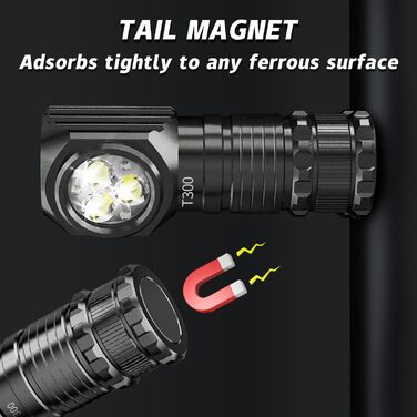 Кепковий ліхтар LED, 1300 люмен, 7 режимів, водонепроникний IP55, для кемпінгу, бігу, риболовлі, туризму та outdoor-роботи