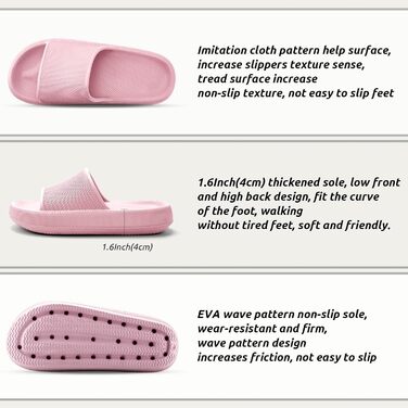 Шльпанці Badelatschen Cozislides: жіночі та чоловічі шльпанці для дому та пляжу, антиковзкі, рожеві, 37/38 EU