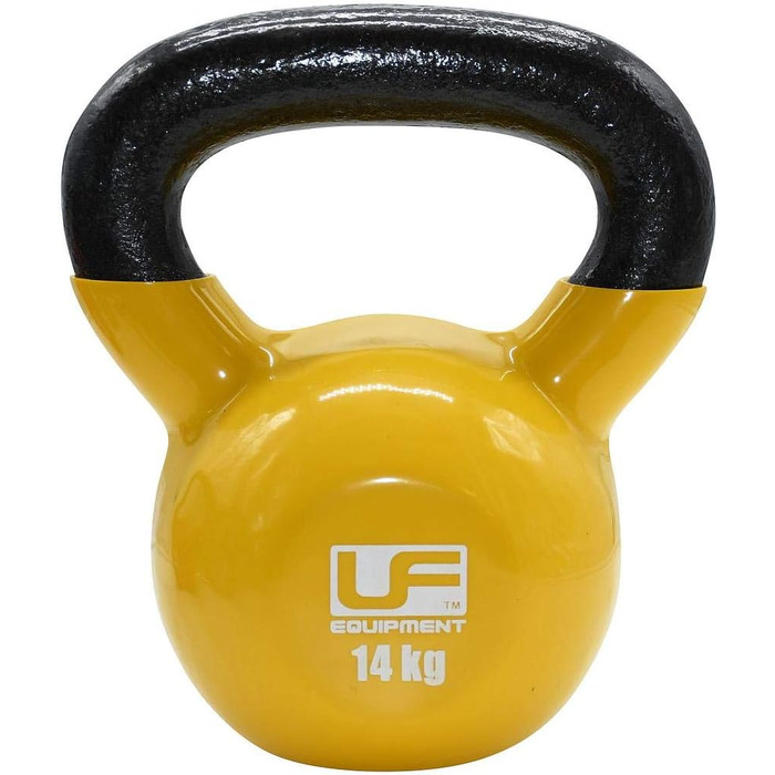 Гиря ND Sports UFE 14 кг з вініловим покриттям, жовта