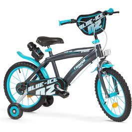 Дитячий велосипед Kinderfahrrad Blue Ice 16 дюймів зі стабілізаторами та пляшкою для води, 5-7 років