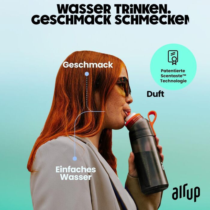 Пляшка для води air up Twist Pro 600 мл фіолетова з ароматом Blue Pulse + 5 арома-подів без цукру та соломинка для школи, спорту, фітнесу