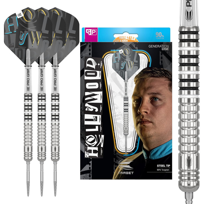 Дротики Target Chris Dobey G1 22g/23g/24g, 90% вольфрам, сталевий наконечник, Swiss Point
