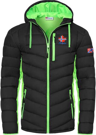 Чоловіча куртка Nebulus MERIK, тепла зимова та перехідна куртка (XXL, чорно-лаймова)