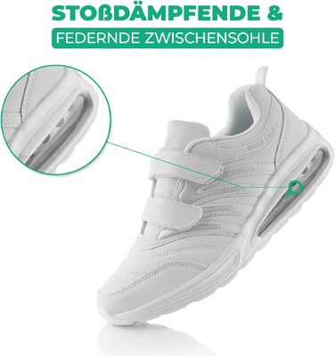 Кросівки для бігу Fusskleidung® жіночі/чоловічі, білі, розмір 46 EU, амортизація, легкі спортивні
