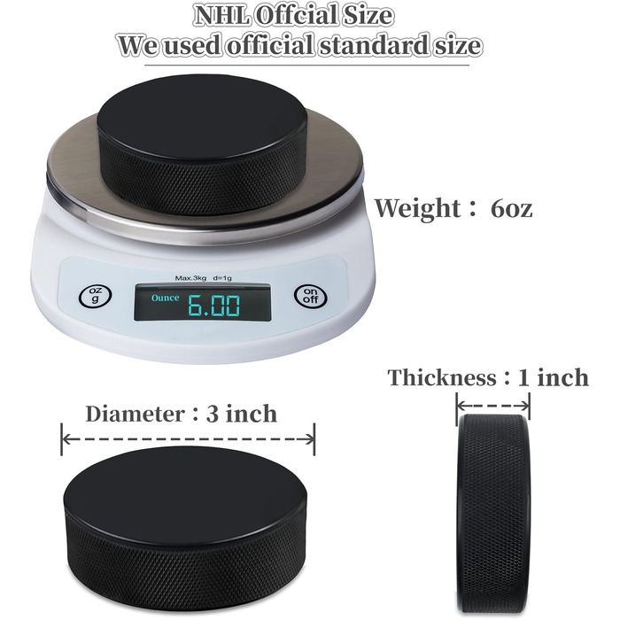 Набір шайб для хокею UNBEATABLE ENERGY (15 шт.) з тейпом, 7.6 см, 2.5 см, 170 г