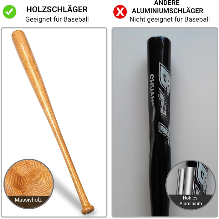 Біта для бейсболу Redfield з масиву екологічного дерева, 76 см, 2 кольори