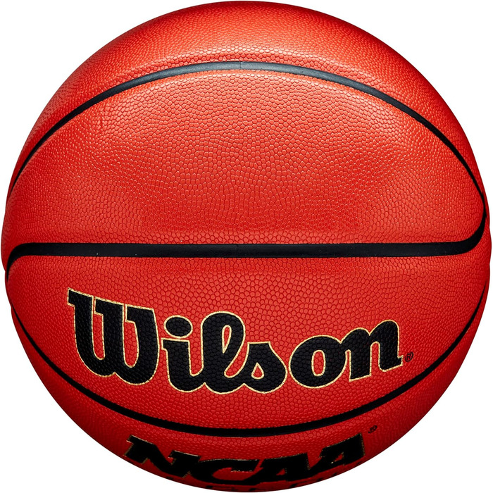 Баскетбольний м'яч Wilson NCAA Legend Orange/Black для гри в приміщенні та на вулиці, 6 шт.