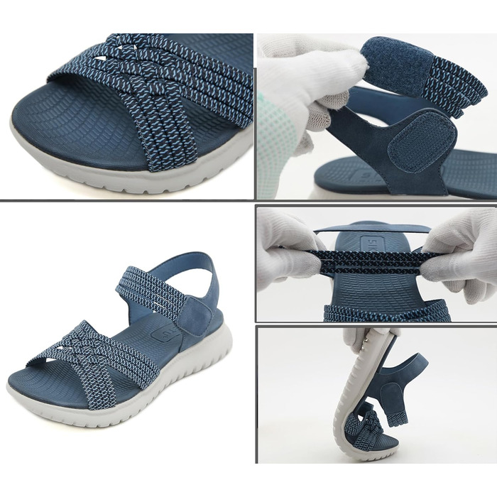 Жіночі сандалії літні для піших прогулянок, відпочинку та спорту. Зручні сандалі на платформі з антиковзкою підошвою, розміри 35-42 EU (38 EU, Стиль A, блакитні)
