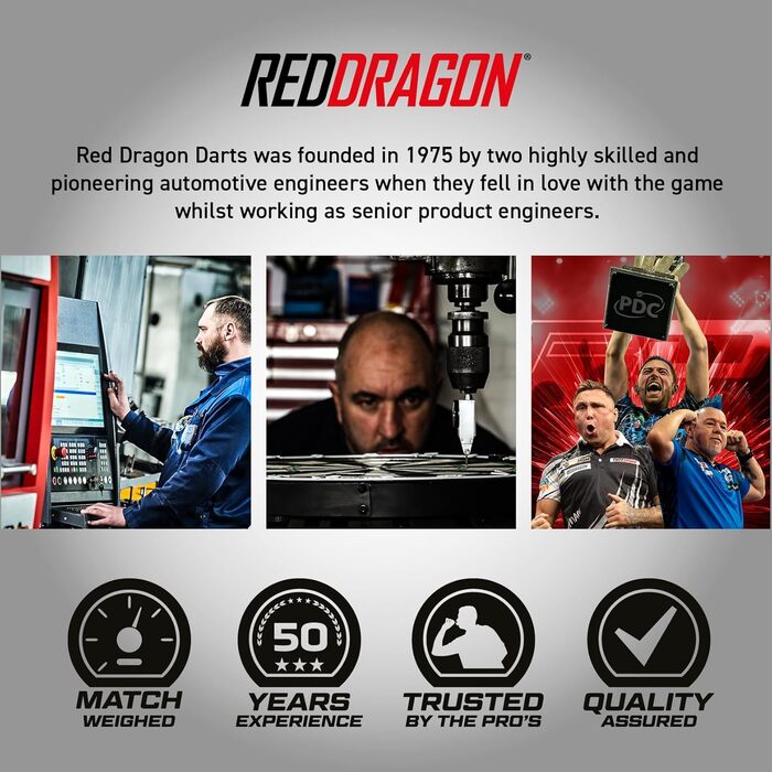 Преміум набір дротиків з вольфраму Red Dragon Jonny Clayton Original 2.0, 24 г, з оперенням і хвостовиками